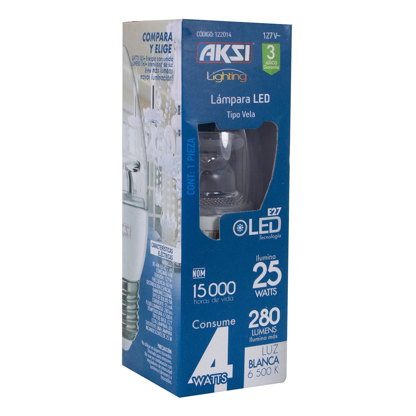Foco Aksi Led 4W Vela E27 Frio