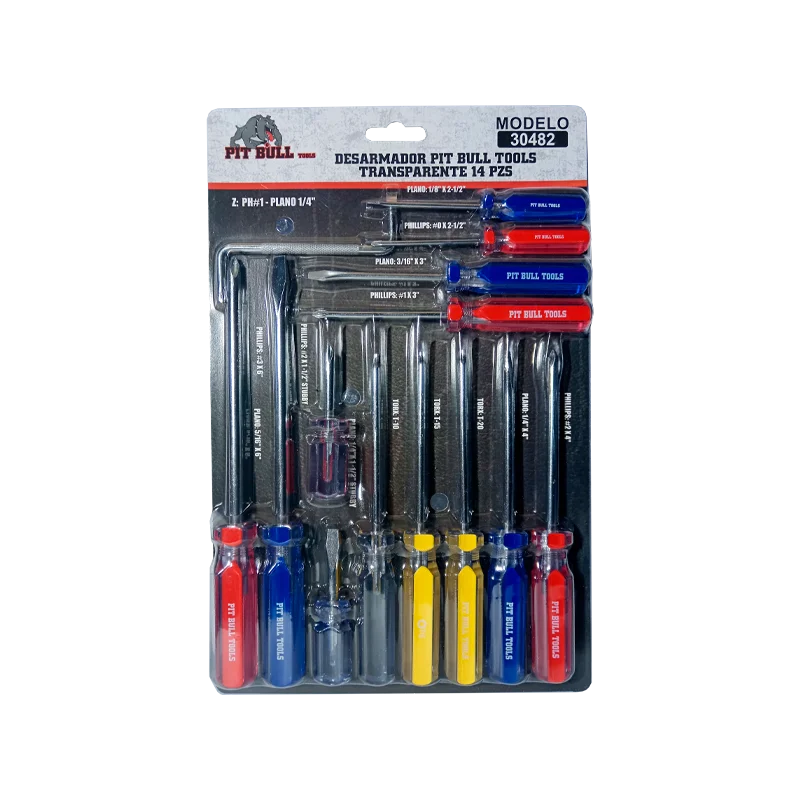 Desarmador Pit Bull Transparente 14 Pzs