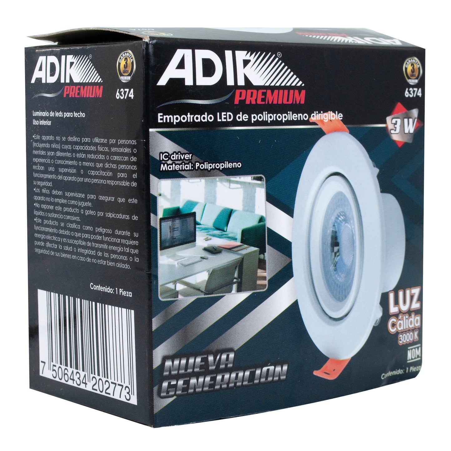Empotrado Adir Led 5W Frio Dirigible