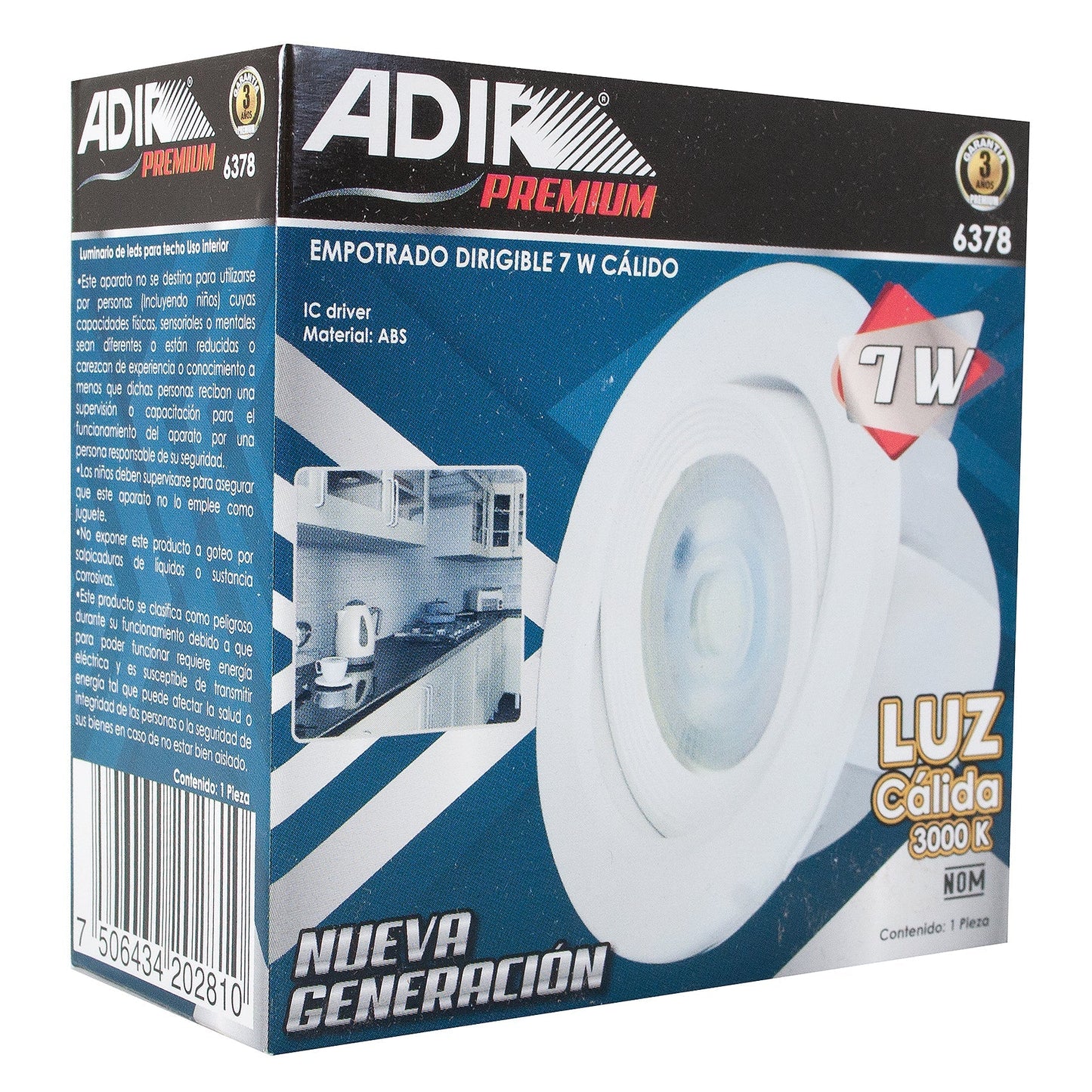 Empotrado Adir Led 7W Calido Dirigible