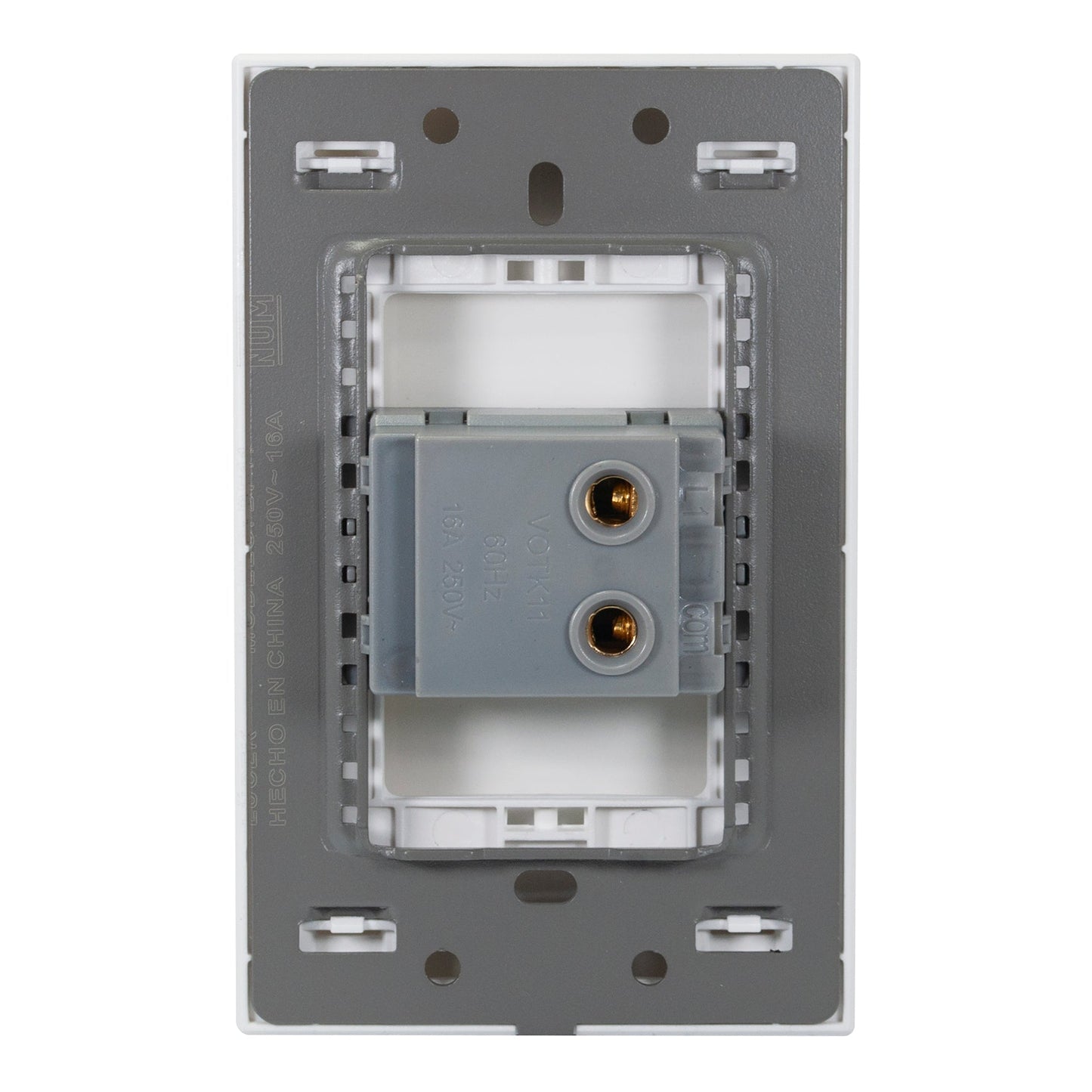 PLACA LUCEK FLAT BOTON TIMBRE BLANCA