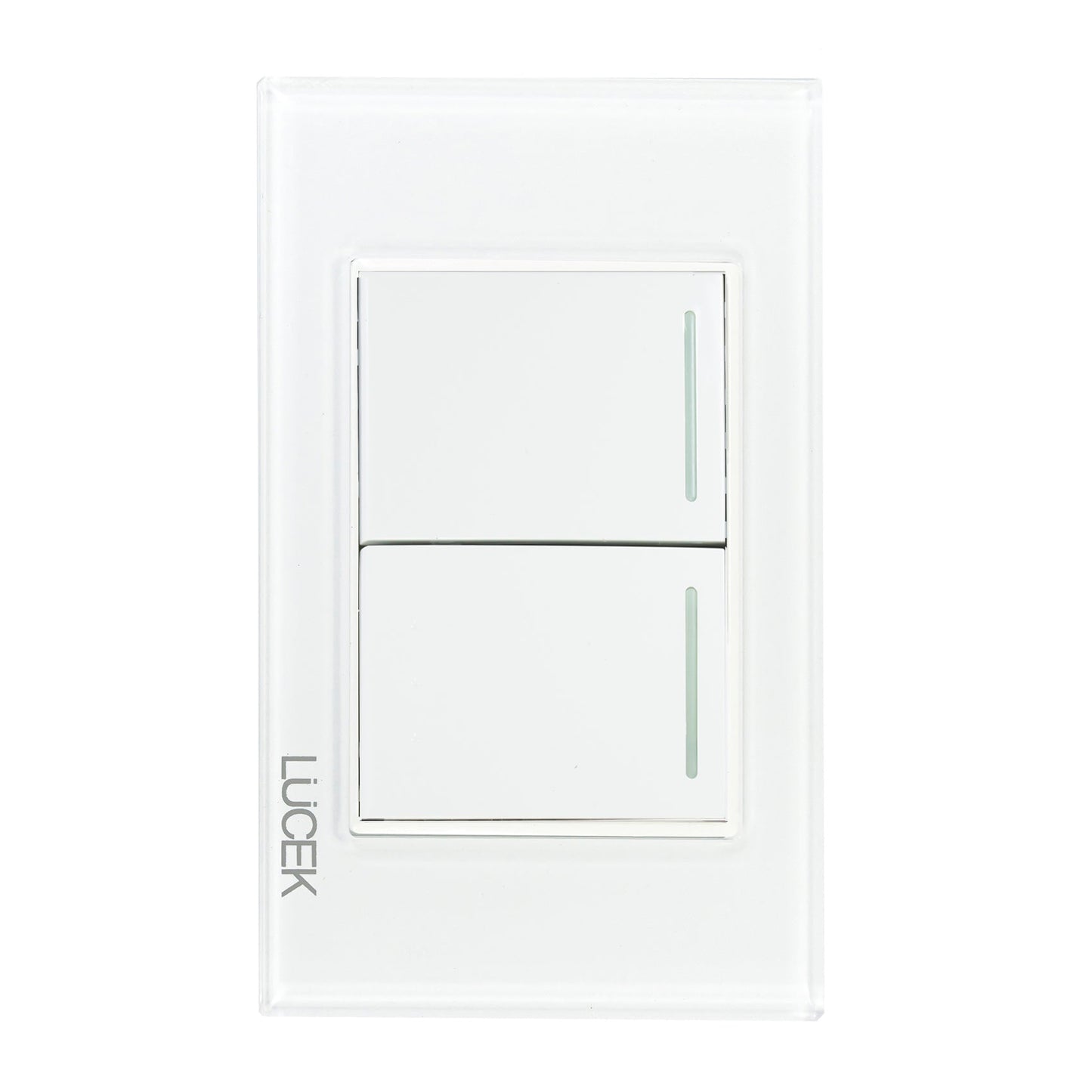 Placa Lucek crystal apagador sencillo/escalera blanco/blanco