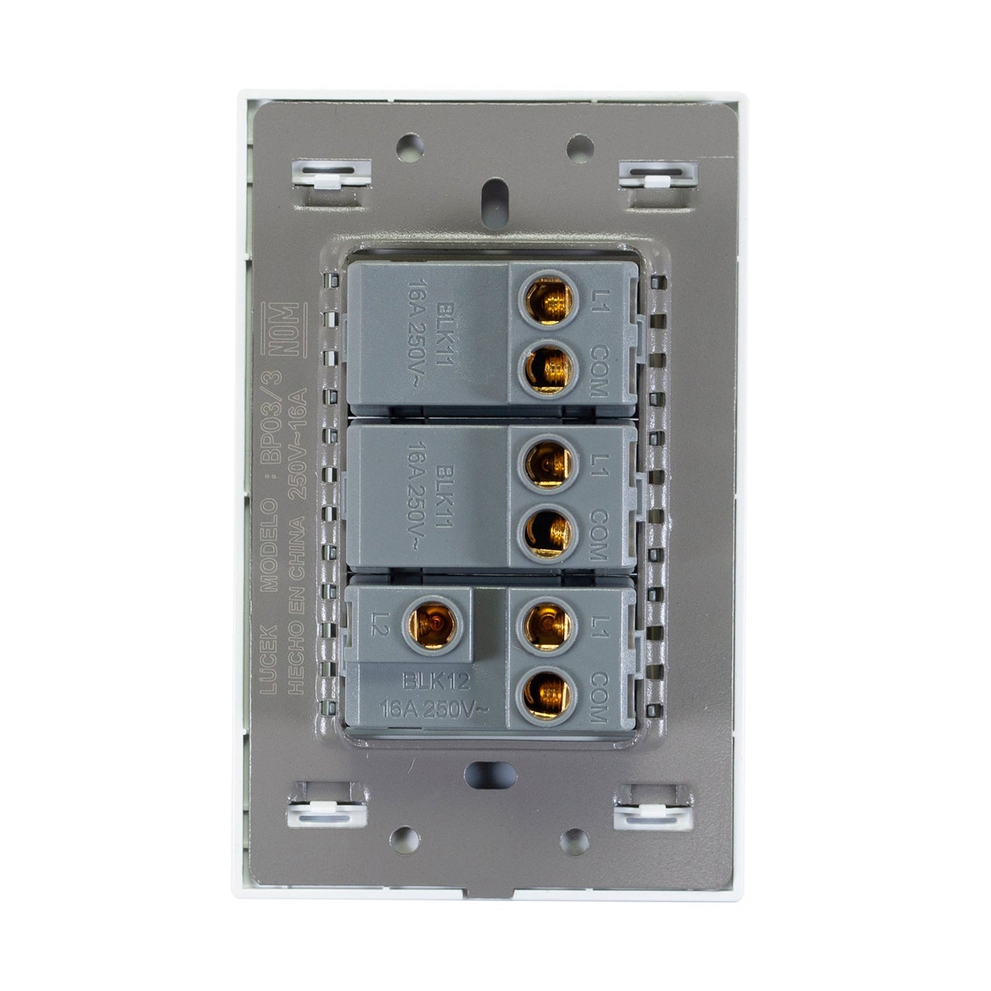 Placa Lucek crystal c/2 apagadores sencillo y escalera c/b