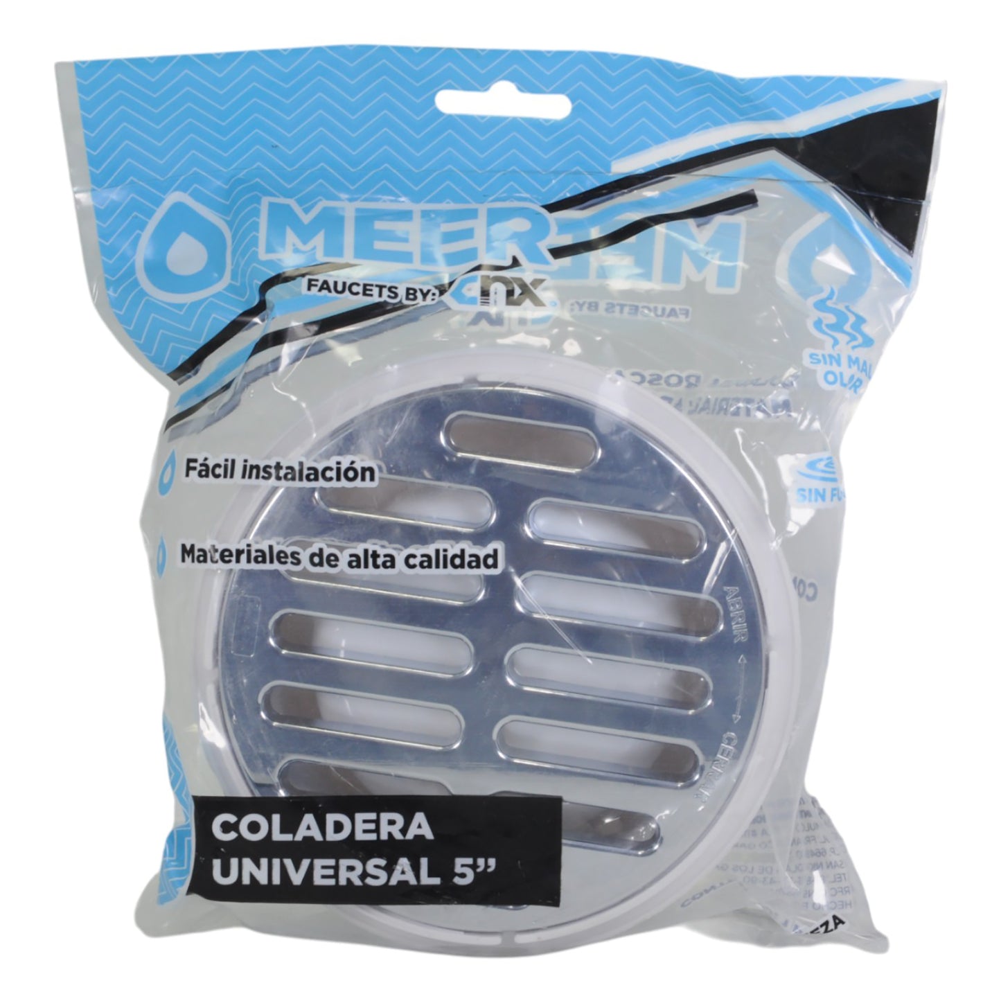 COLADERA CNX UNIVERSAL REDONDA 5"" ABS CROMADA"