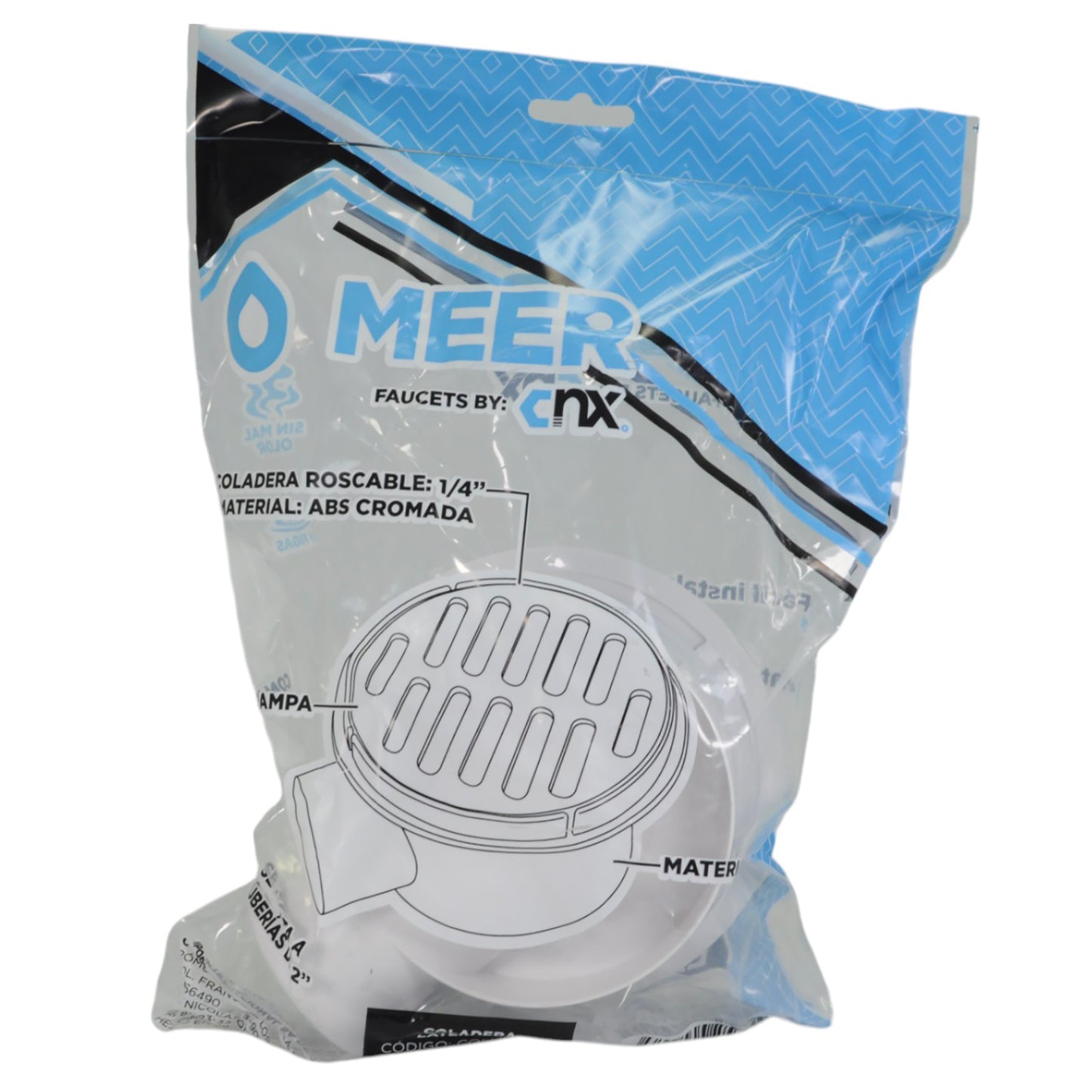 COLADERA CNX LATERAL REDONDA 5"" ABS CROMADA"