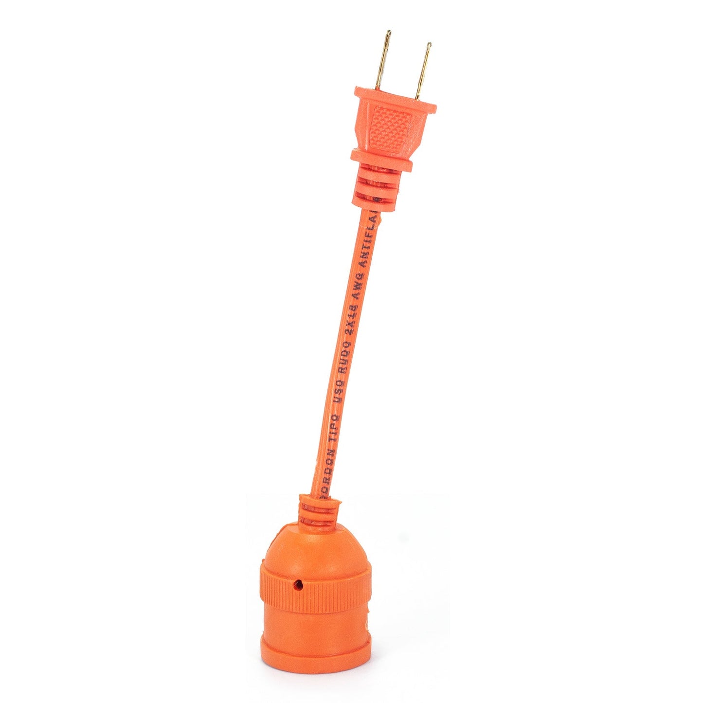 Extensión económica corta uso rudo 10 cms con soquetnaranja