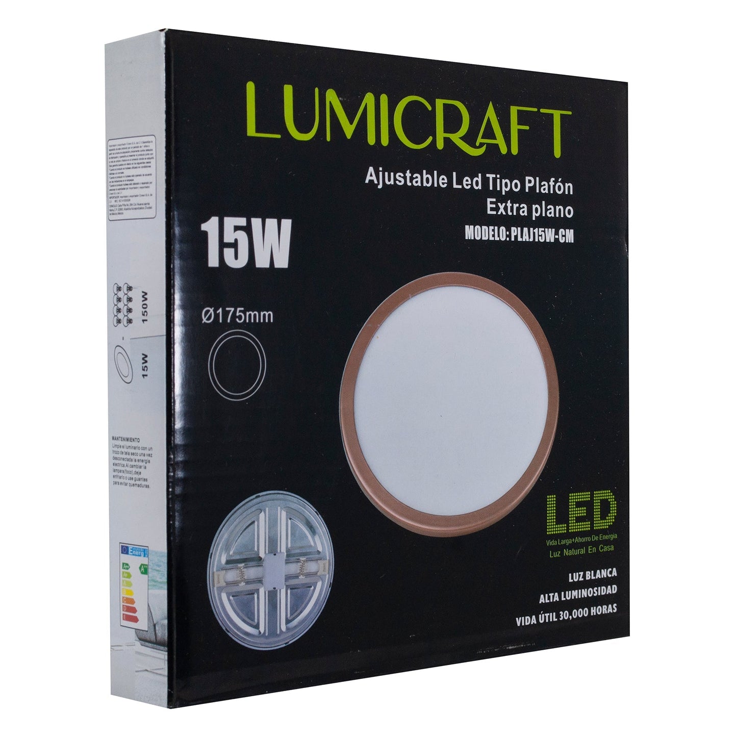 EMPOTRADO LUMICRAFT LED 15W AJUSTABLE ORILLA COBRE MATE