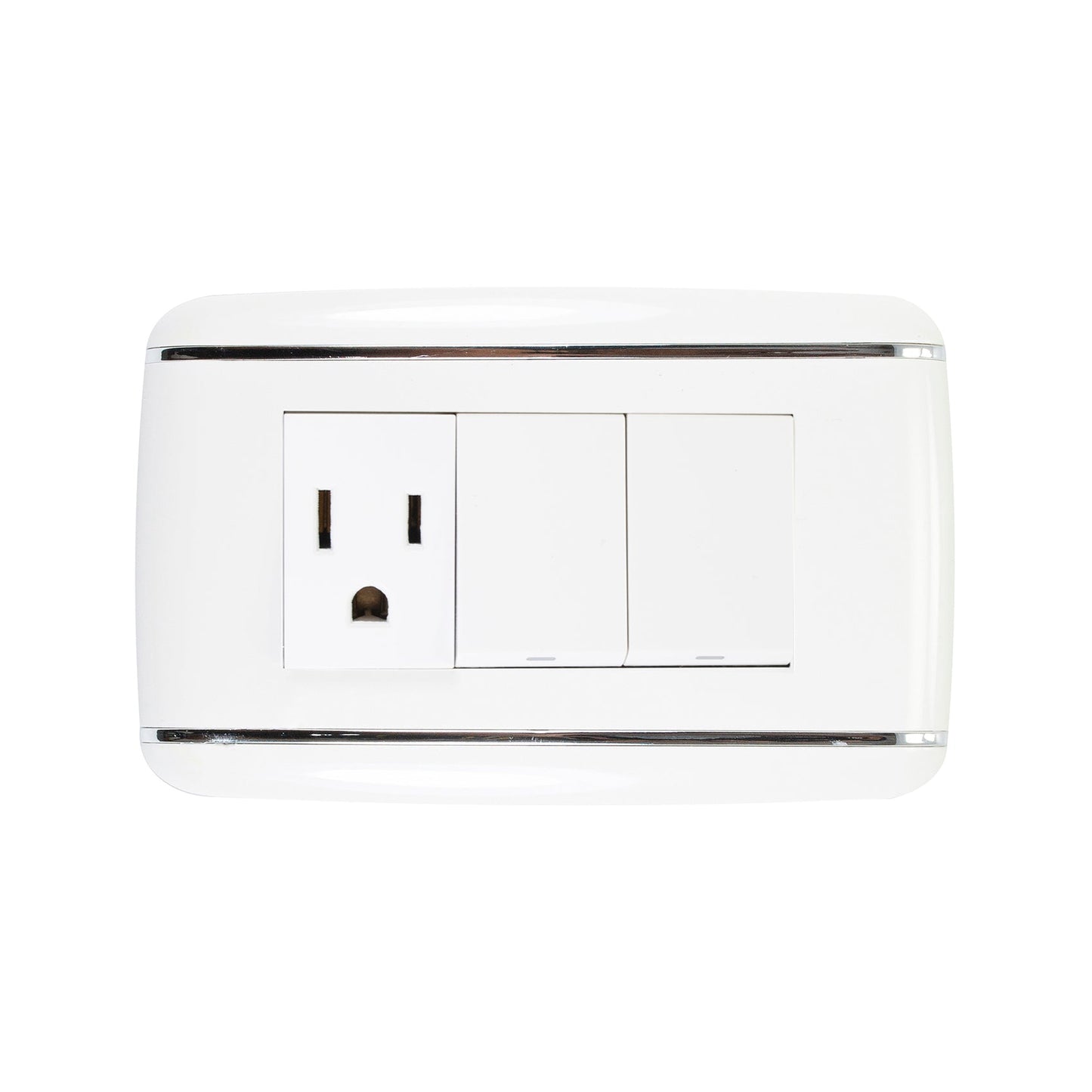 Placa Sanelec vicenza con 2 apagadores y contacto