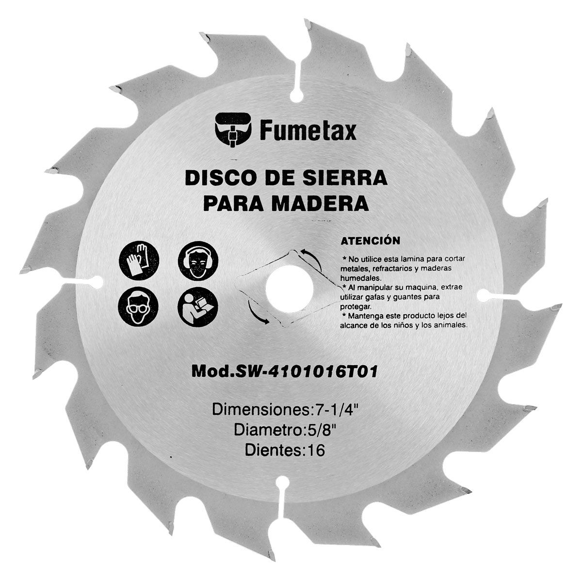 DISCO FUMETAX DE SIERRA 7 1/4 16 DIENTES