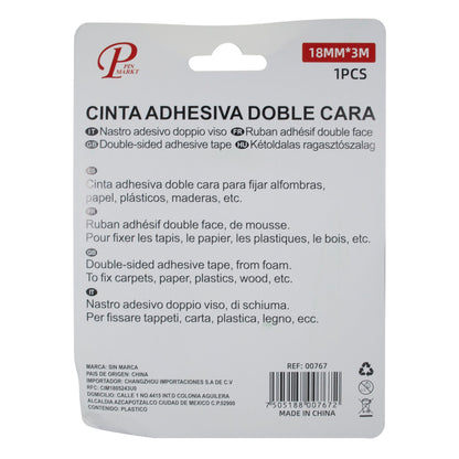 CINTA PINMARKT DOBLE CARA 18 MM 3MTS