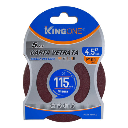 DISCO DE LIJA PINMARKT 4.5"" 5PZ P100"