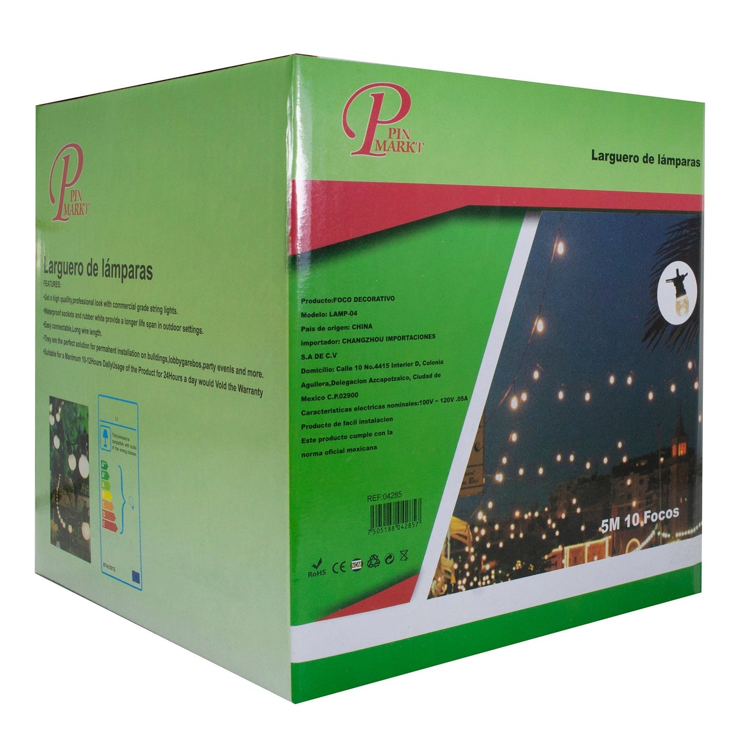 GUIRNALDA PINMARKT  5 METROS 10 LUCES CÁLIDA BOMBILLA TRANSP.