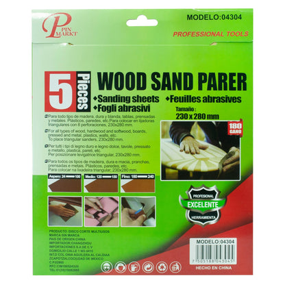 LIJA PINMARKT 5PZ PARA MADERA 180