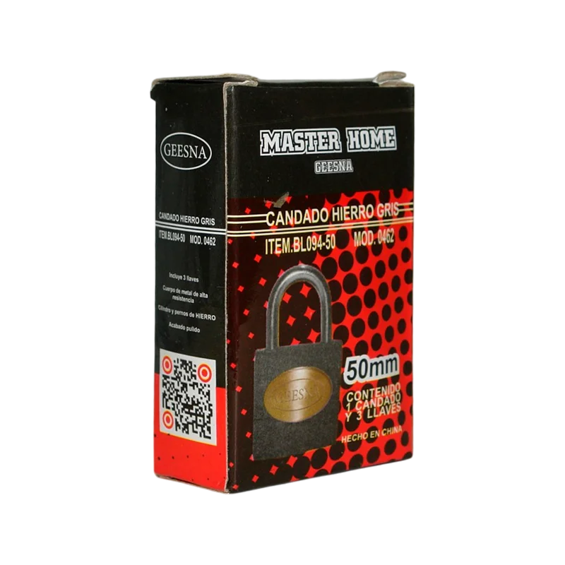 Candado Ghm Hierro Gris 50 Mm Bl094-50