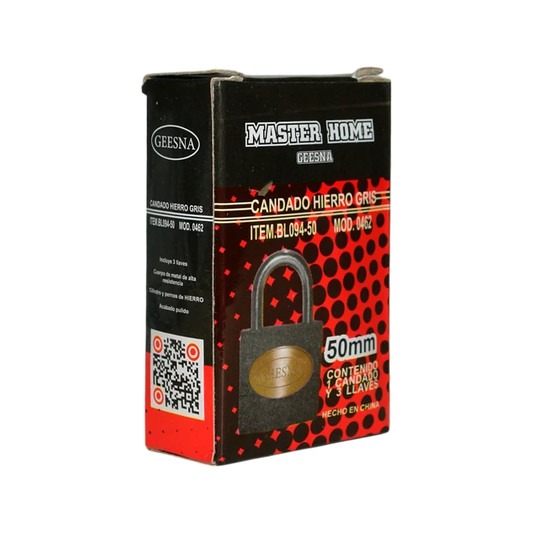 Candado Ghm Hierro Gris 50 Mm Bl094-50