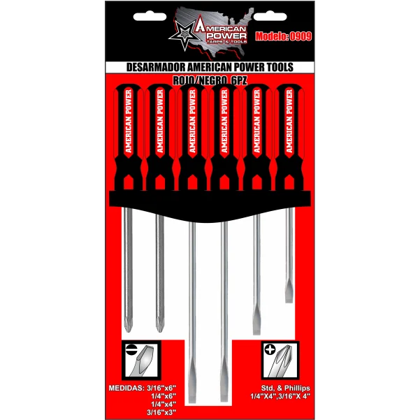 Desarmador American Power Rojo/Ngo 6Pz