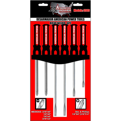Desarmador American Power Rojo/Ngo 6Pz