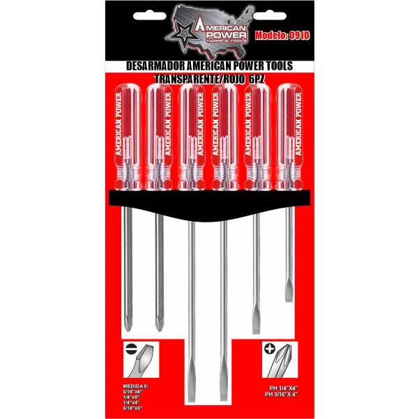 Desarmador American Power Trans/Rojo 6Pz