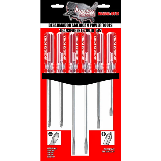 Desarmador American Power Trans/Rojo 6Pz