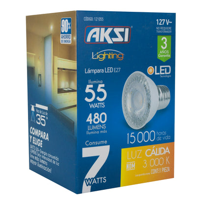 Foco Aksi Led 7W E26 Cálido