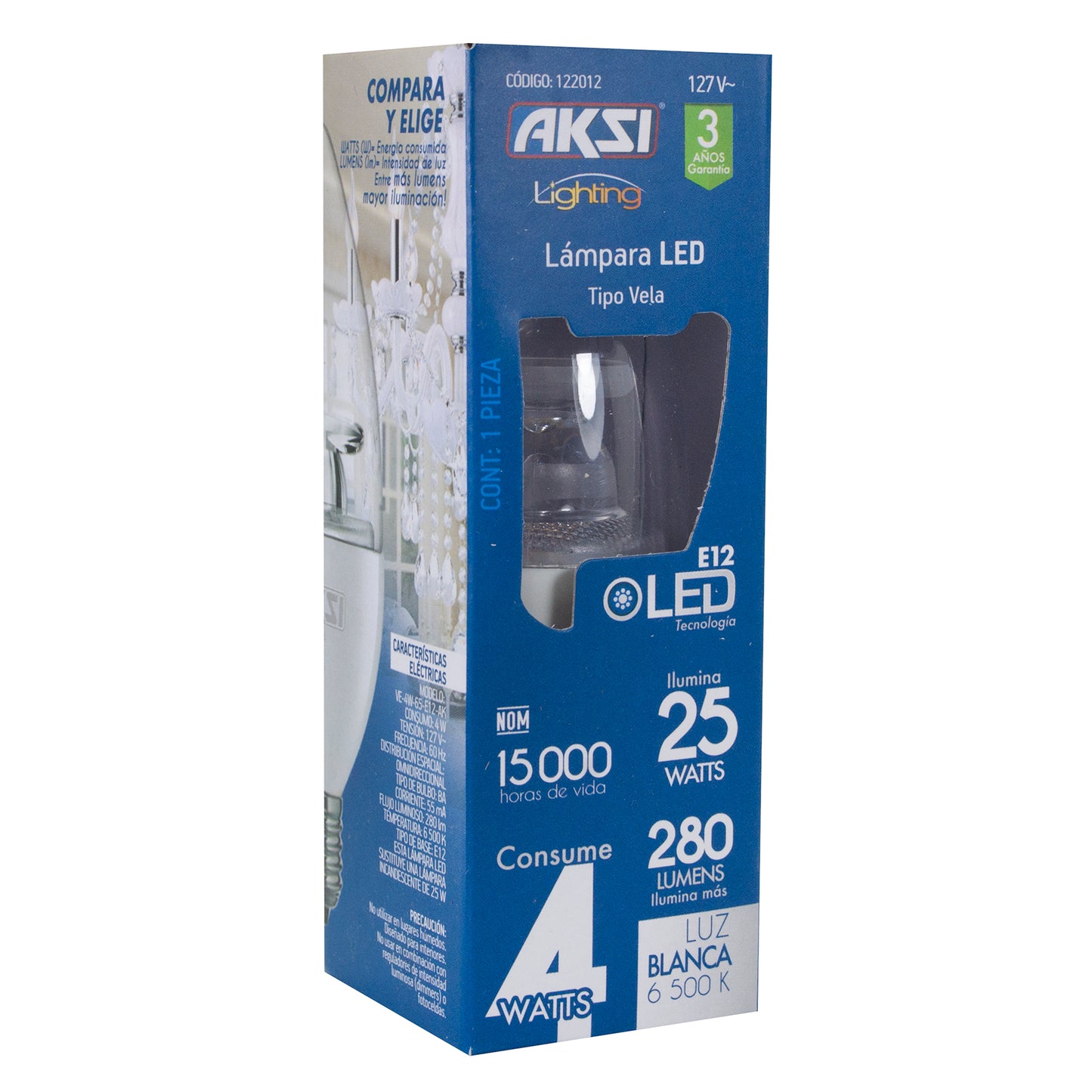 Foco Aksi Led 4W Vela E12 Frio