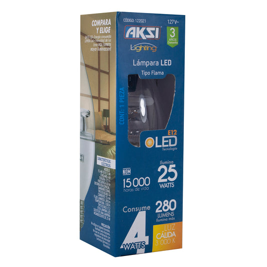 Foco Aksi Led 4W Vela E12 Calido