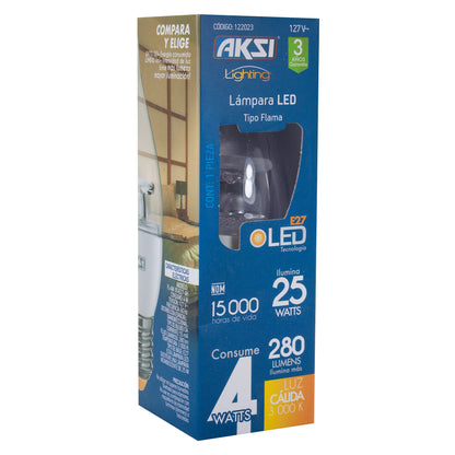 Foco Aksi Led 4W Vela E27 Calido