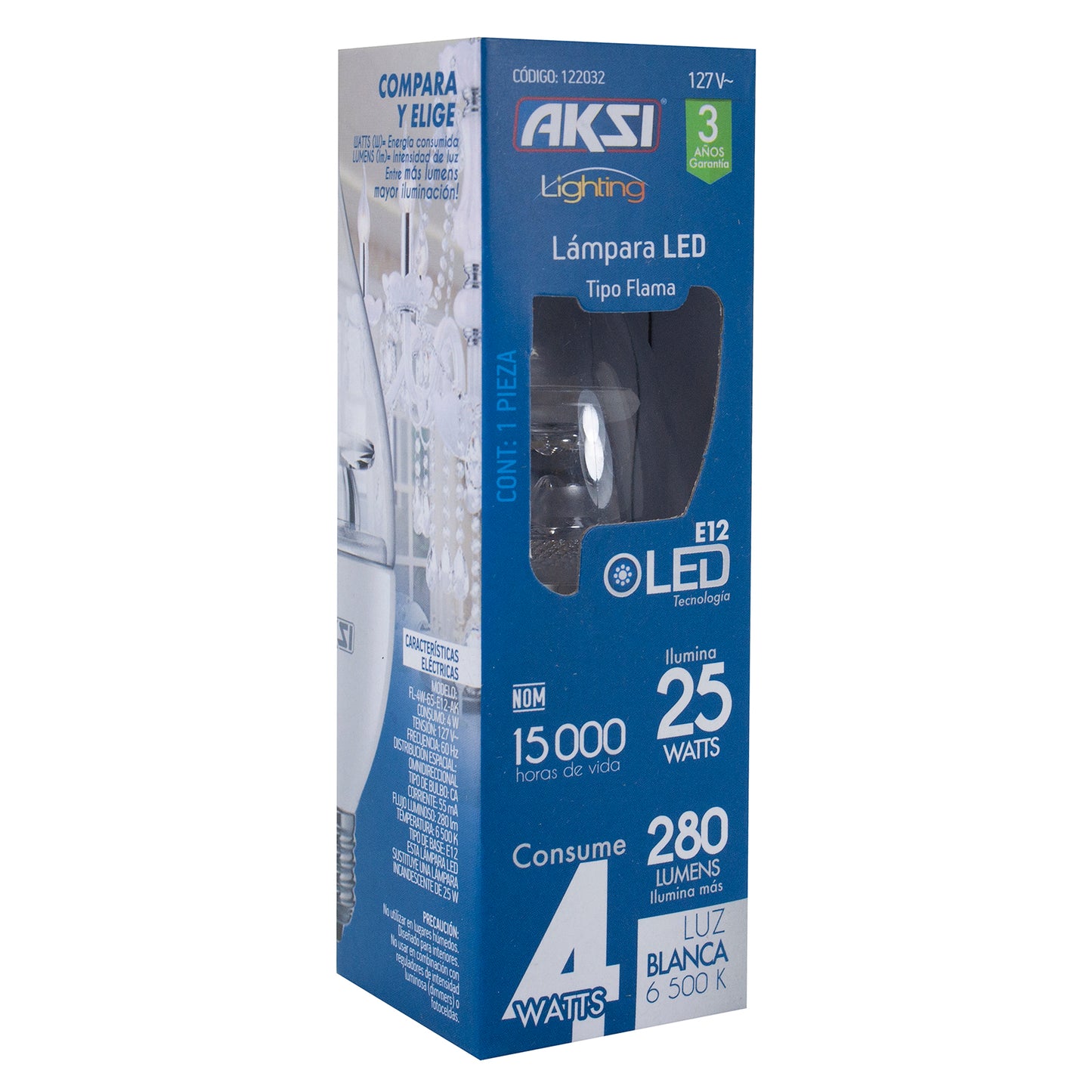 Foco Aksi Led 4W Vela E12 Frio