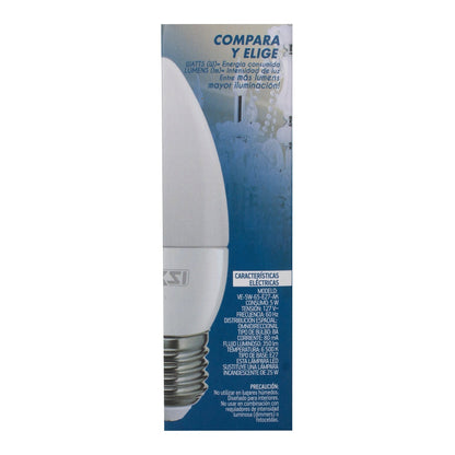 Foco Aksi Led Vela 5W Luz Blanca E27