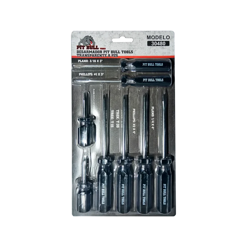 Desarmador Pit Bull Transparente 8 Pzs