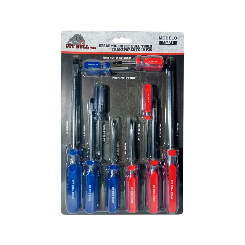 Desarmador Pit Bull Transparente 10 Pzs