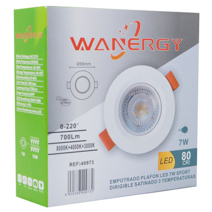 EMPOTRADO WANERGY LED 7W 3 TEMPERATURAS