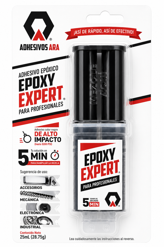 EPOXYCO ARA EXPERT JERINGA NEGRO 5 MINS