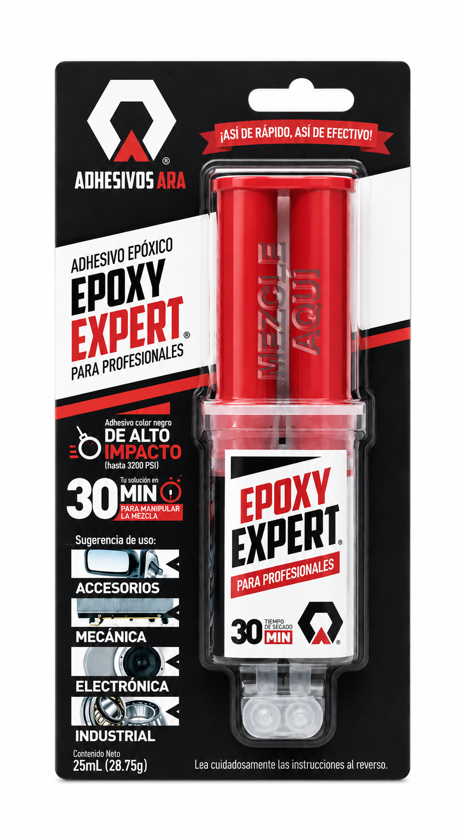 EPOXYCO ARA EXPERT JERINGA NEGRO 30 MINS