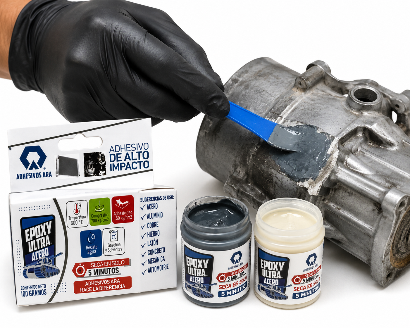 EPOXYCO ARA BOTE ULTRA ACERO   5 MINS
