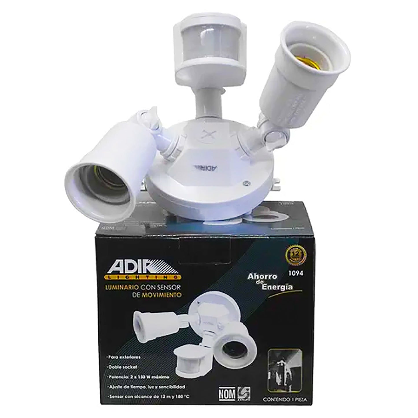 Lampara Adir Con Sensor De Movimiento Doble