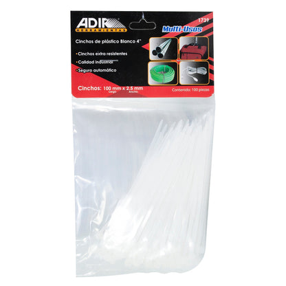 Cincho Adir Blanco 4" C/100 Pzas