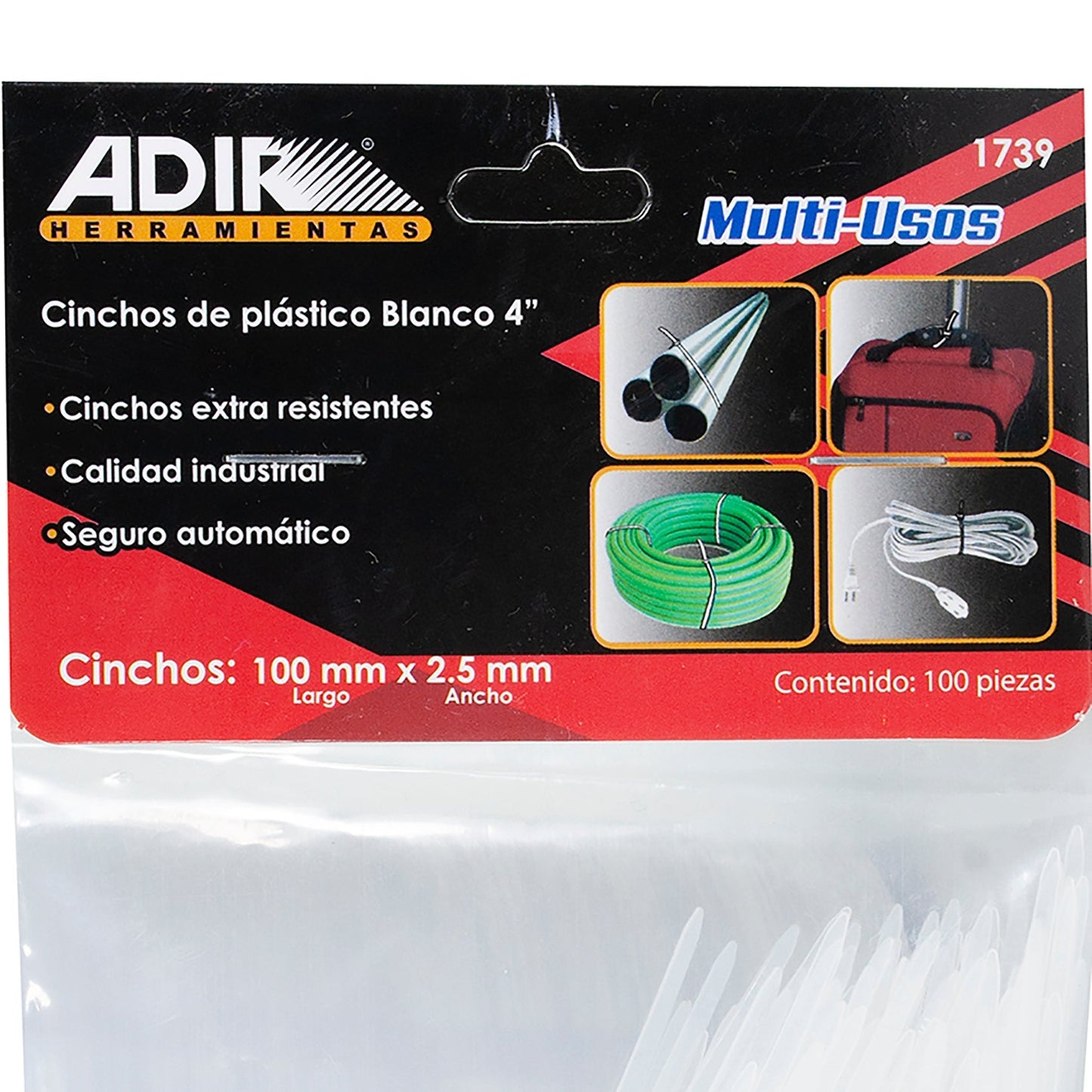 Cincho Adir Blanco 4" C/100 Pzas