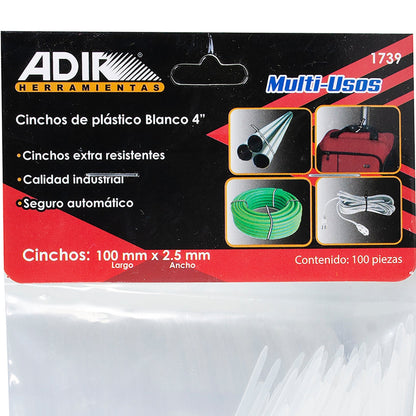 Cincho Adir Blanco 4" C/100 Pzas