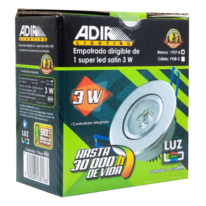 Empotrado Adir 1 Led X 3 W Frio