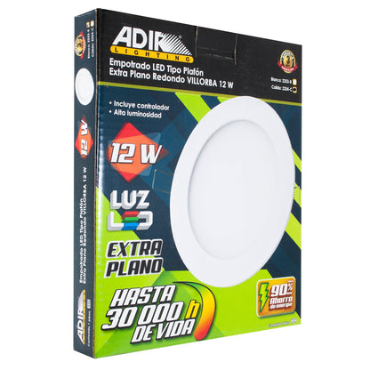 Empotrado Adir Extra Plano Red.12W. Calido