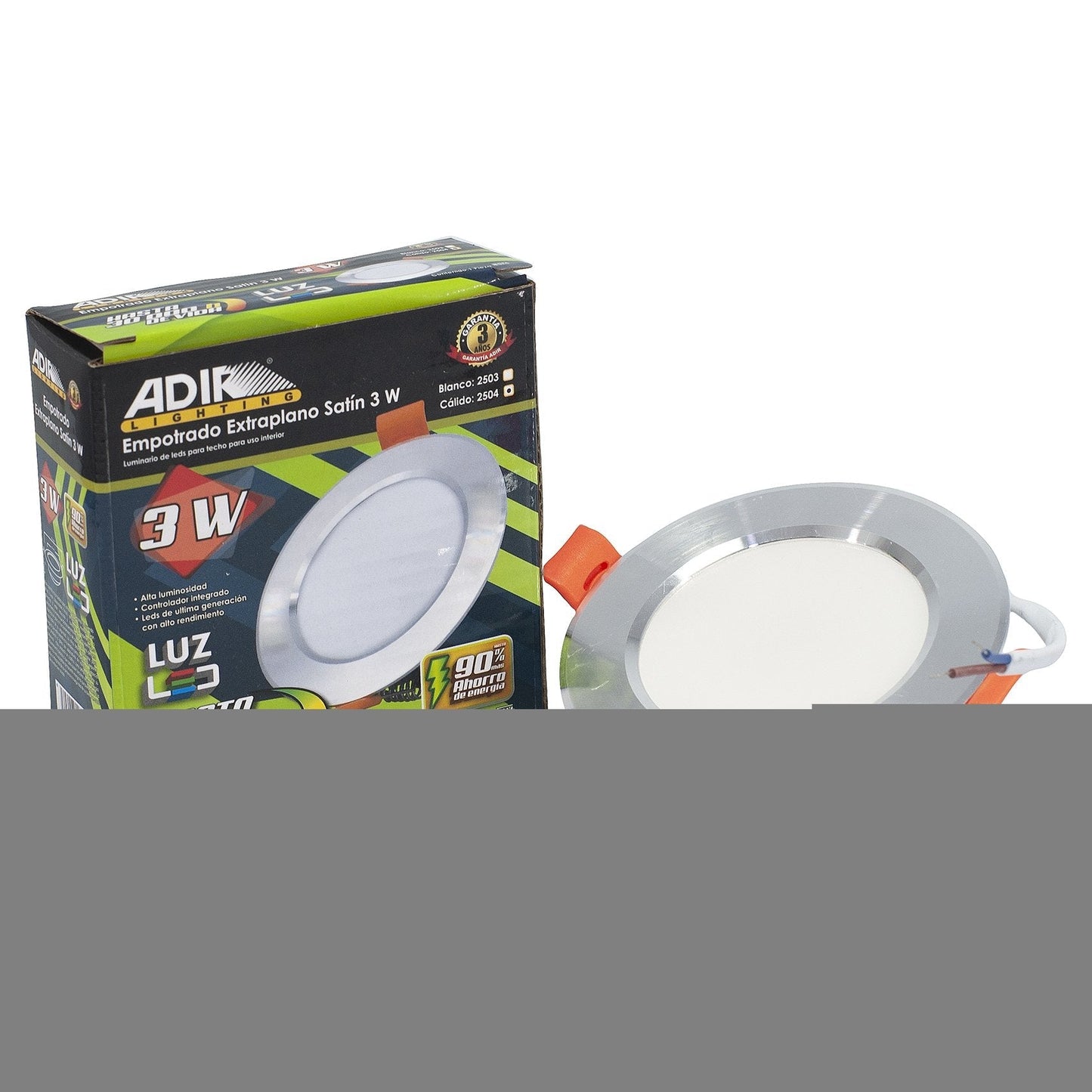 Empotrado Adir 3W Plano Satin B. Calido