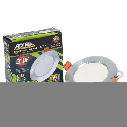Empotrado Adir 3W Plano Satin B. Calido