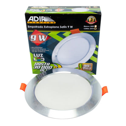 Empotrado Adir 9W Plano Satin B. Calido