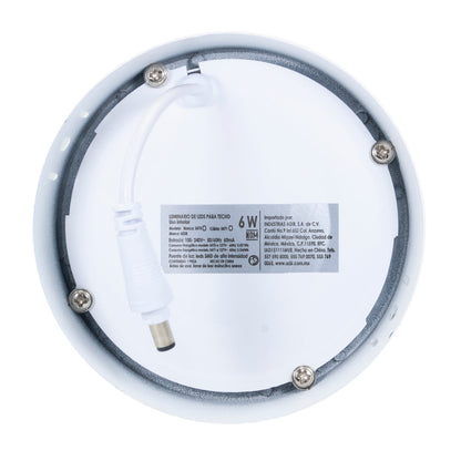 Luminario Adir Redondo Sobreponer 6 Watts Calido