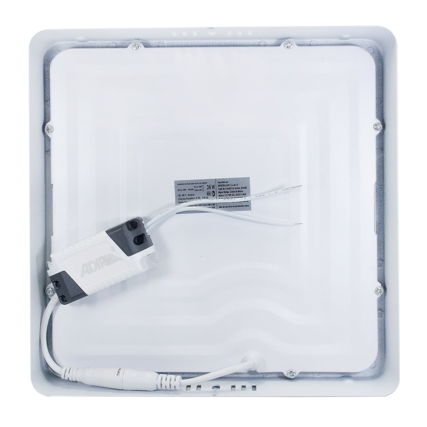 Luminario Adir Cuadrado Sobreponer 24 W Bco