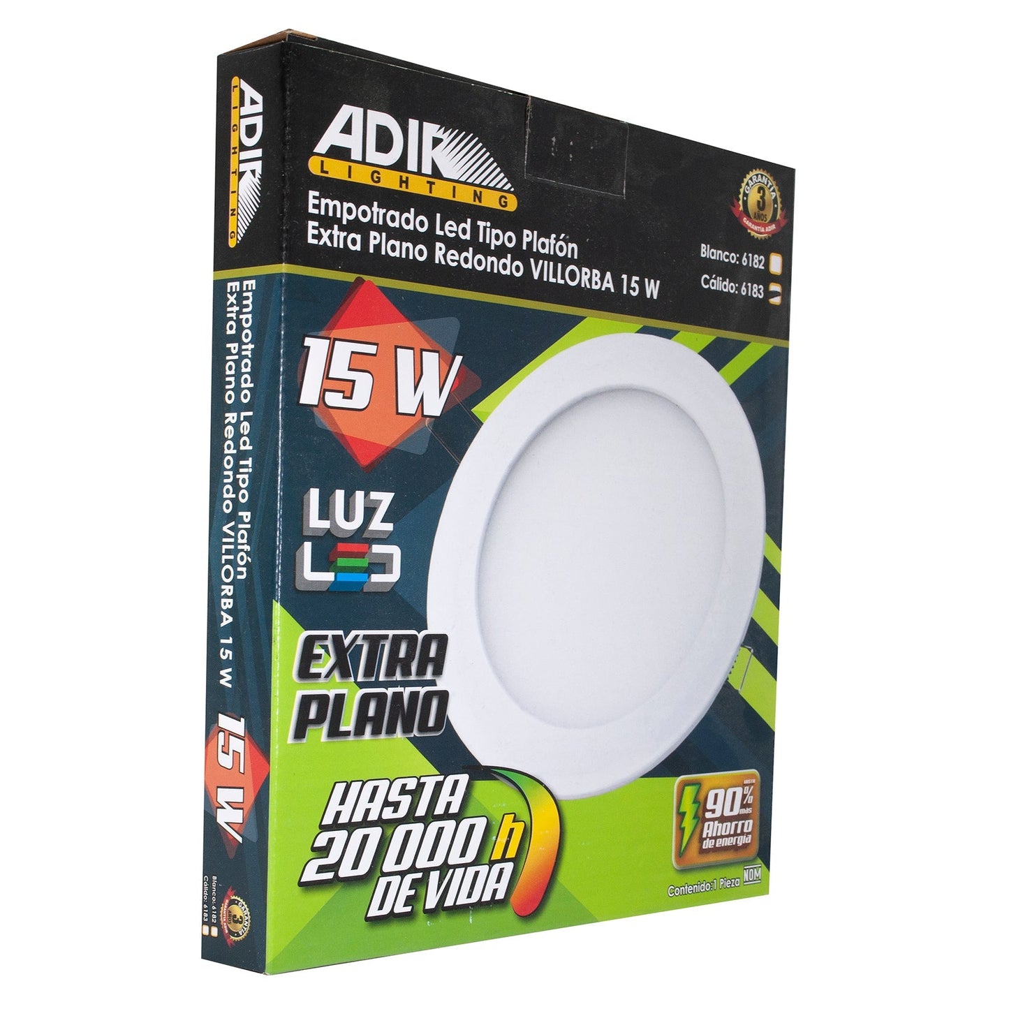 Empotrado Adir Extra Plano Red 15 W B.Calido