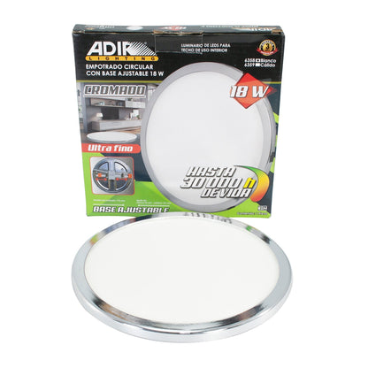 Empotrado Adir Led 18W Ajustable Cromo Redondo Frio