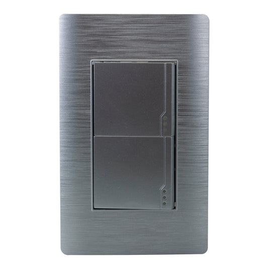 PLACA PINMARK ALUMINIO 2 APAGADORES ESCALERA