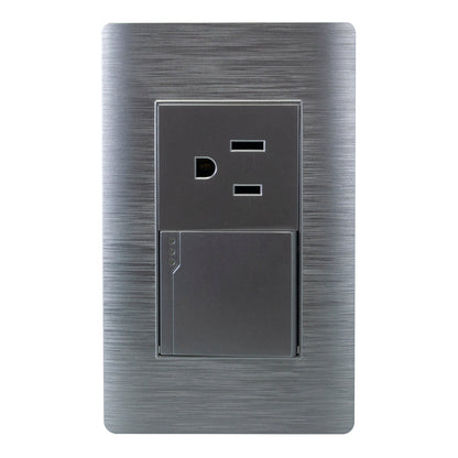 PLACA PINMARK ALUMINIO 1 APAGADOR Y CONTACTO